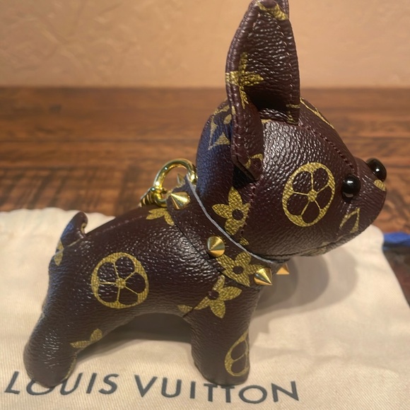 NEW LV Fashion Inspired Vegan Leather Frenchie Dog Bag Charm - Picture 3 of 6